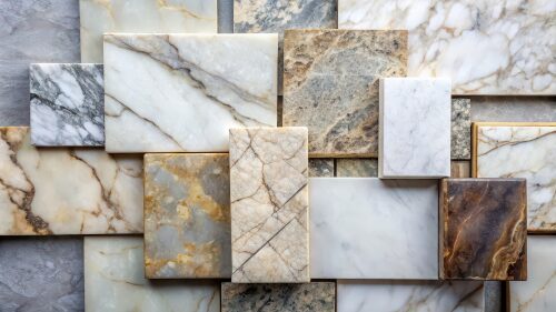 Rectangular marble slabs with broken edges of various shapes, marble, slabs, broken edges, shapes, design