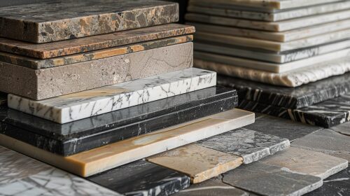 Natural Stone Collection Close-Up - Emphasizing Patterns and Colors